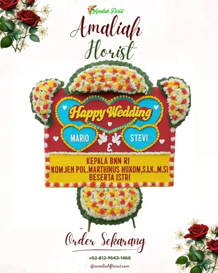 Papan Bunga Pernikahan Suka Bangun
